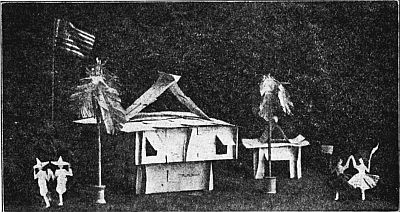 Fig. 156—The little tropical house in Uncle Sam's newly acquired possessions. Made of old visiting cards.