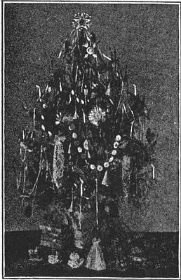 Fig. 183—The Christmas tree with home-made decorations.