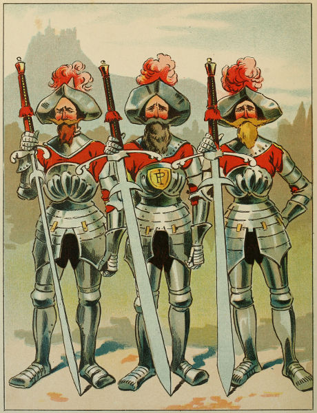 Three armed chaps