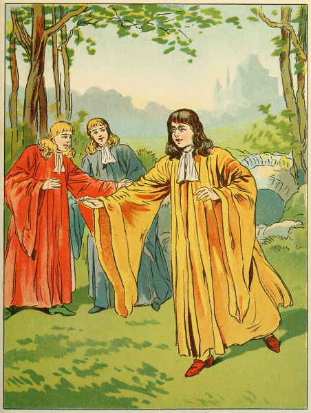 Hilarion and friends, now dressed in academic robes