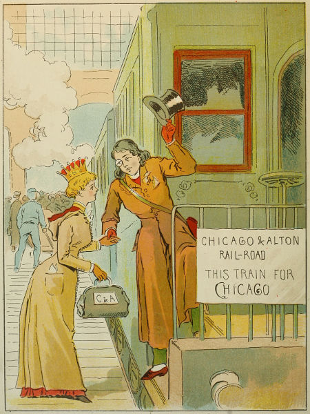 Hilarion escorting Ida onto the Chicago train