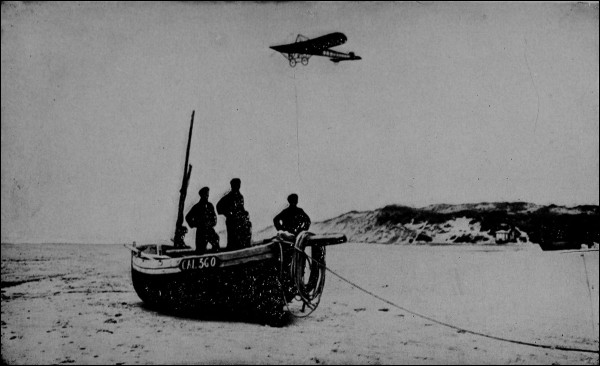 De Lesseps in a Blériot Crossing the Channel