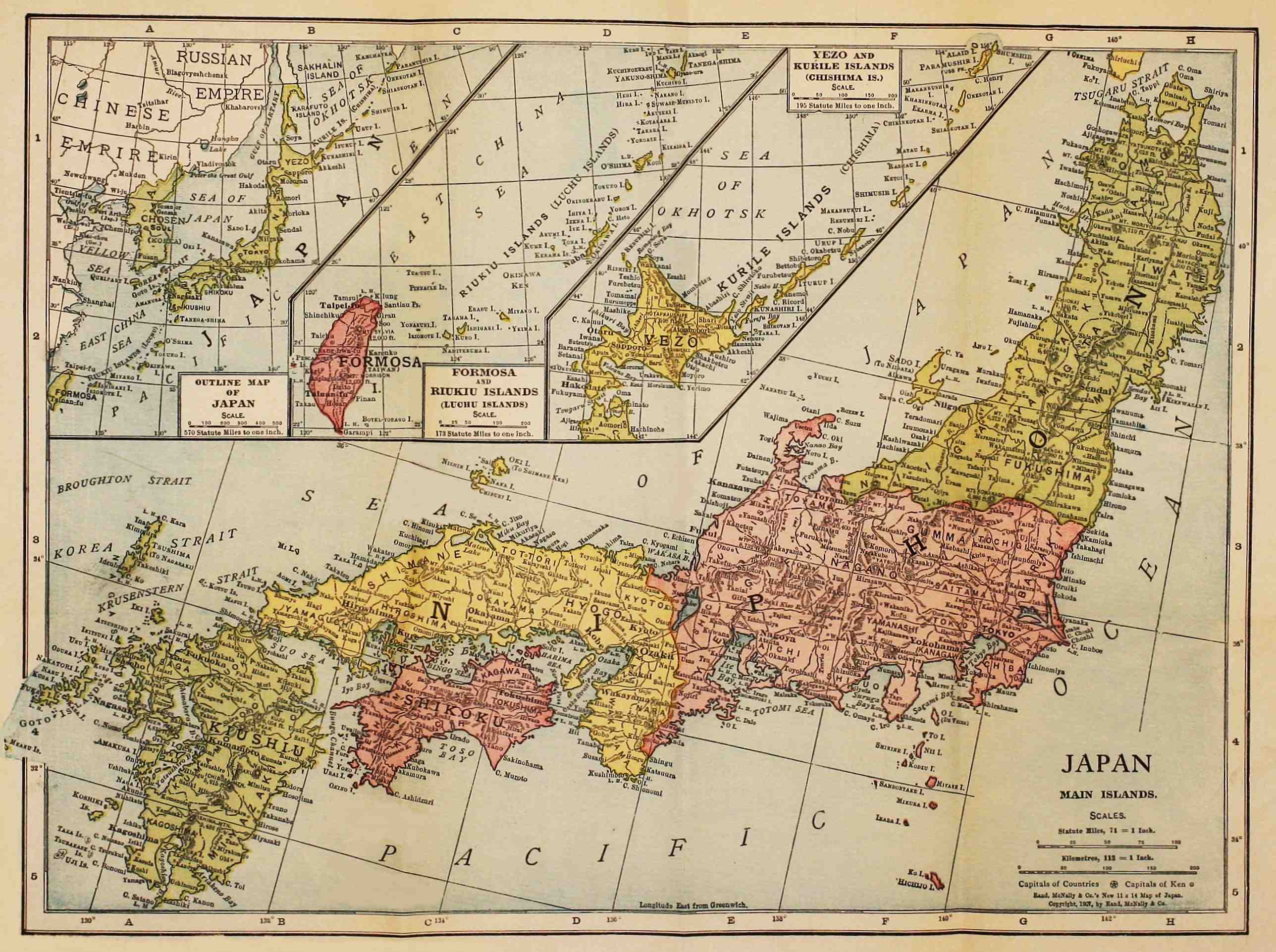 map of japan main islands