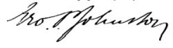 P. Johnston, signature